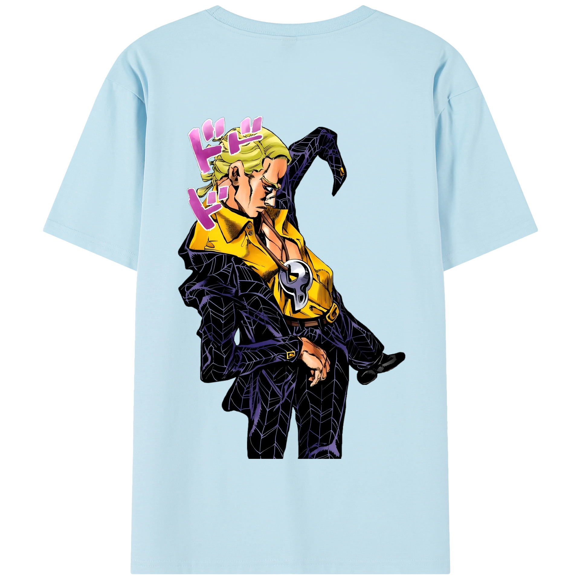 （画像用） ジョジョの奇妙な冒険 プロシュート JoJo's Bizarre Adventure Prosciutto 綿100％半袖Tシャツ（背面プリント）